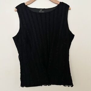 Lane Bryant Sleeveless Lace Tank Top Camisole Women‎ Size 22/24 Black Fairy Goth